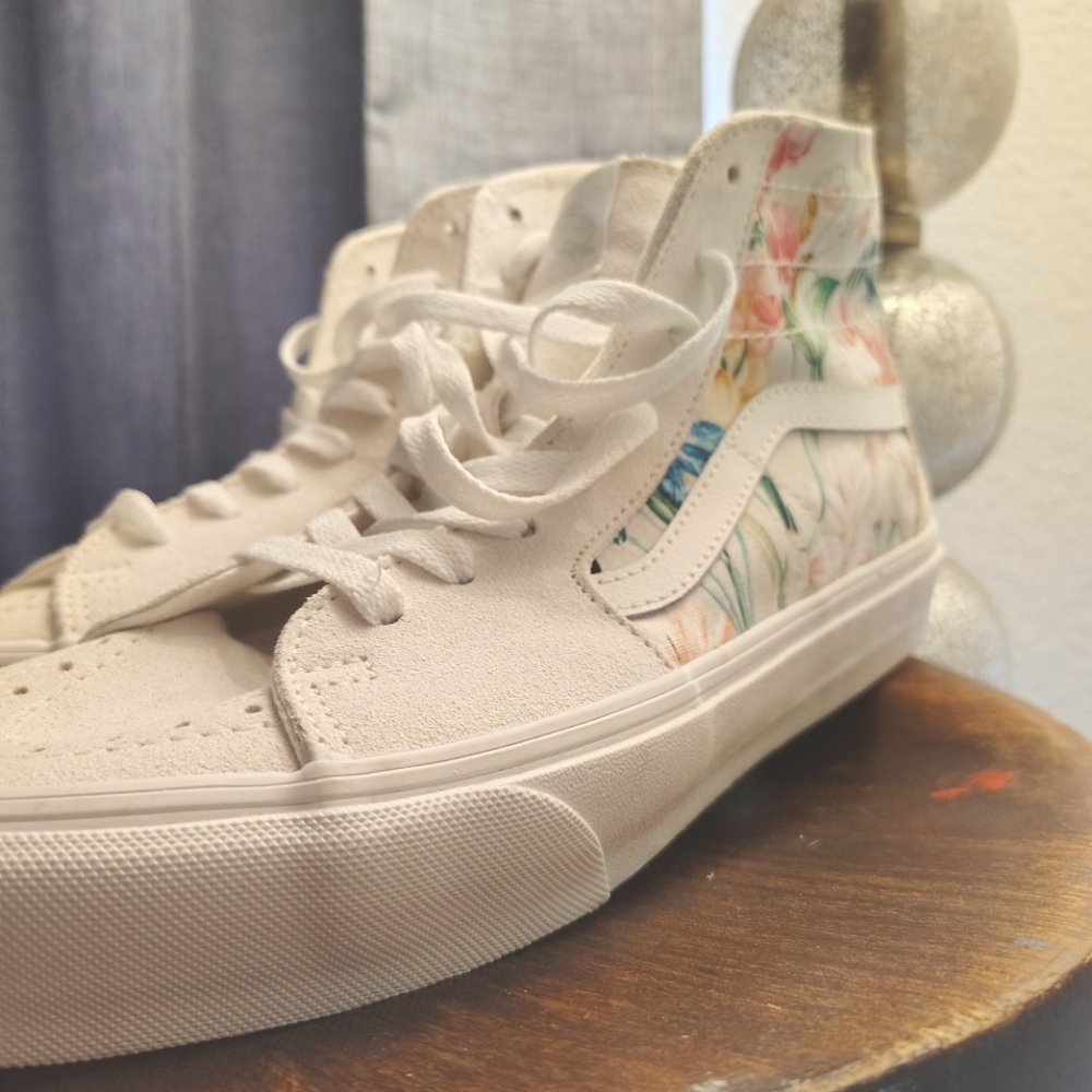 VANS Floral SK-8 High-Top Suede Sneakers
